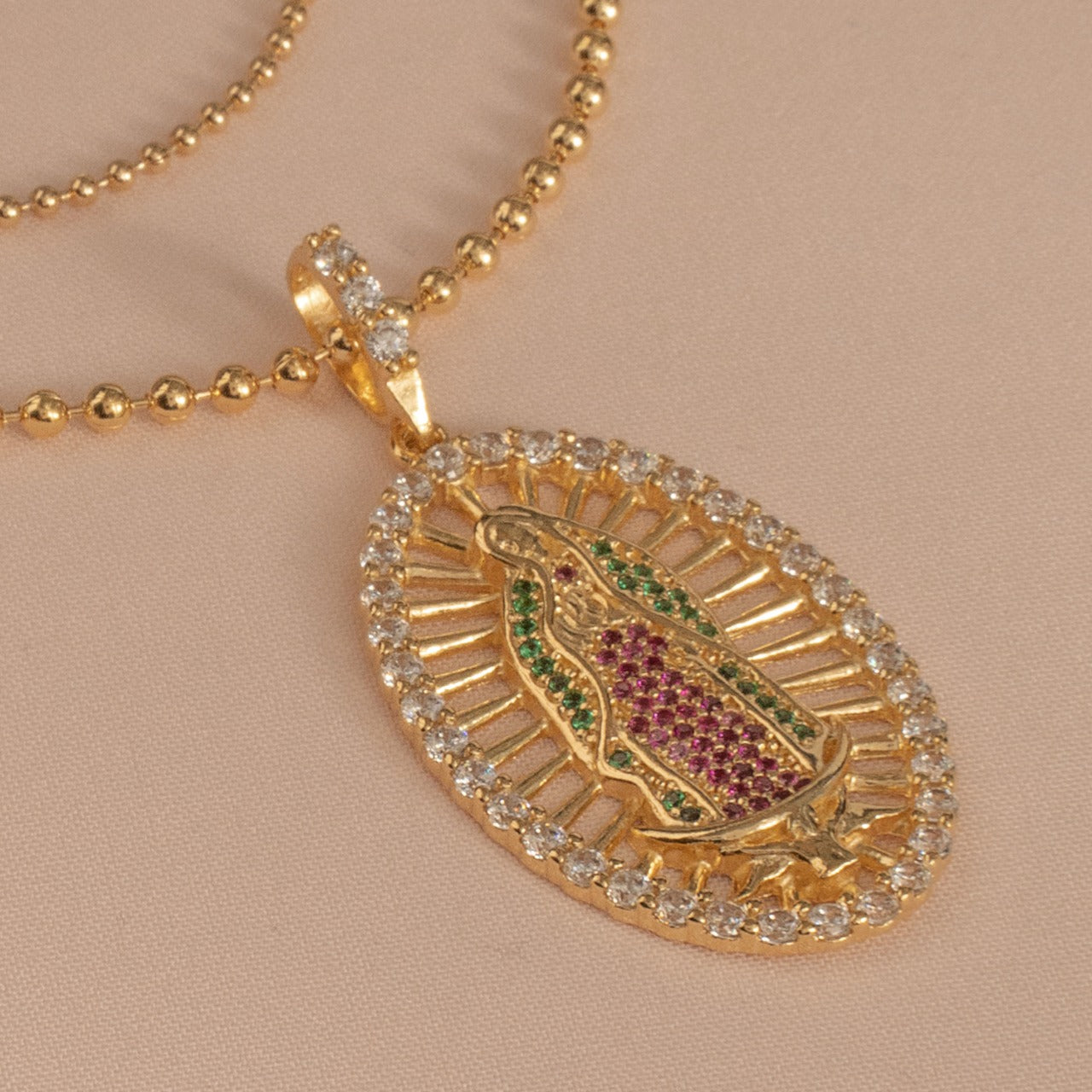 Dije Virgen Guadalupe Swarovski Colores
