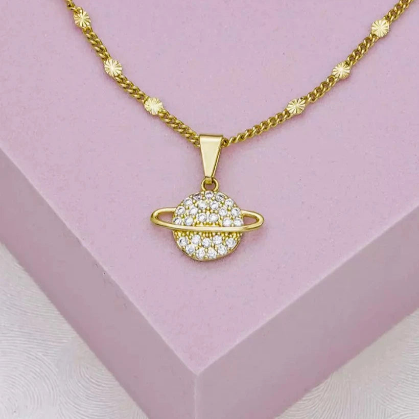 Dije Saturn Circonias Cristal