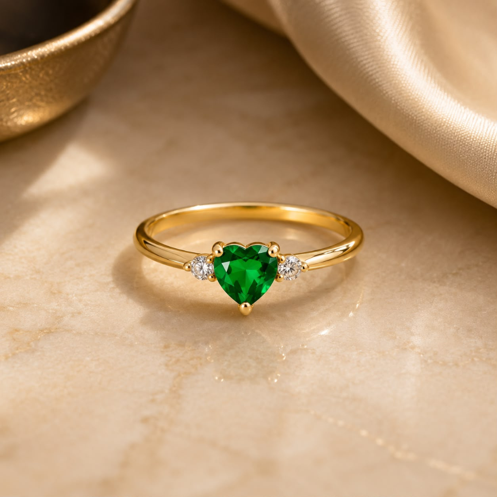 ANILLO PIEDRA CORAZON LADO CIRCON TALLA 7 09120170
