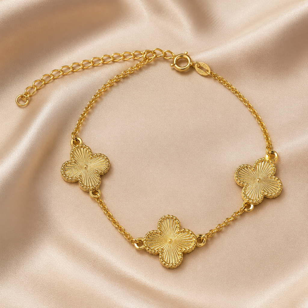 Pulsera Clover diamantada (18 cm)