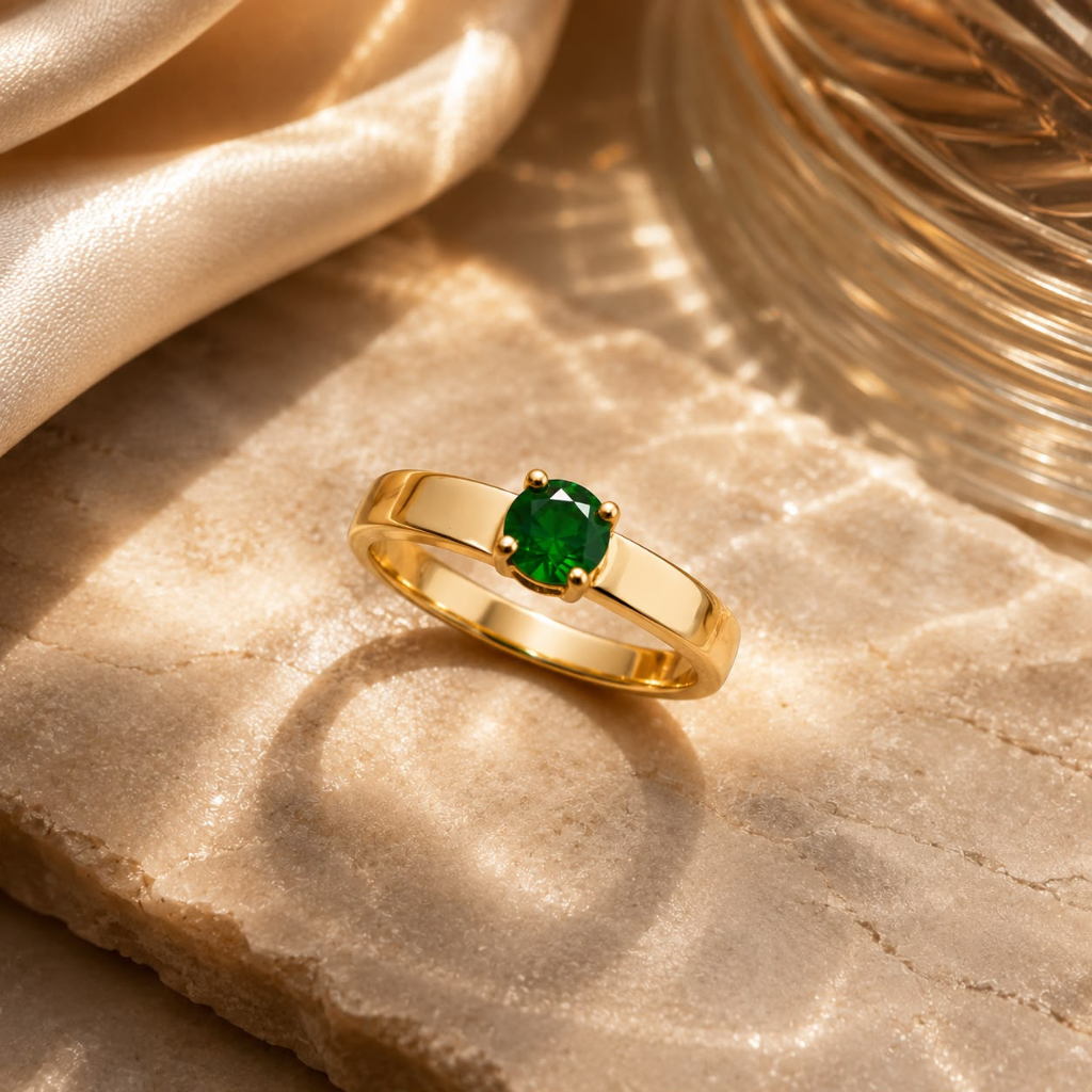 Anillo solitario circon 5mm Talla 8 09120077