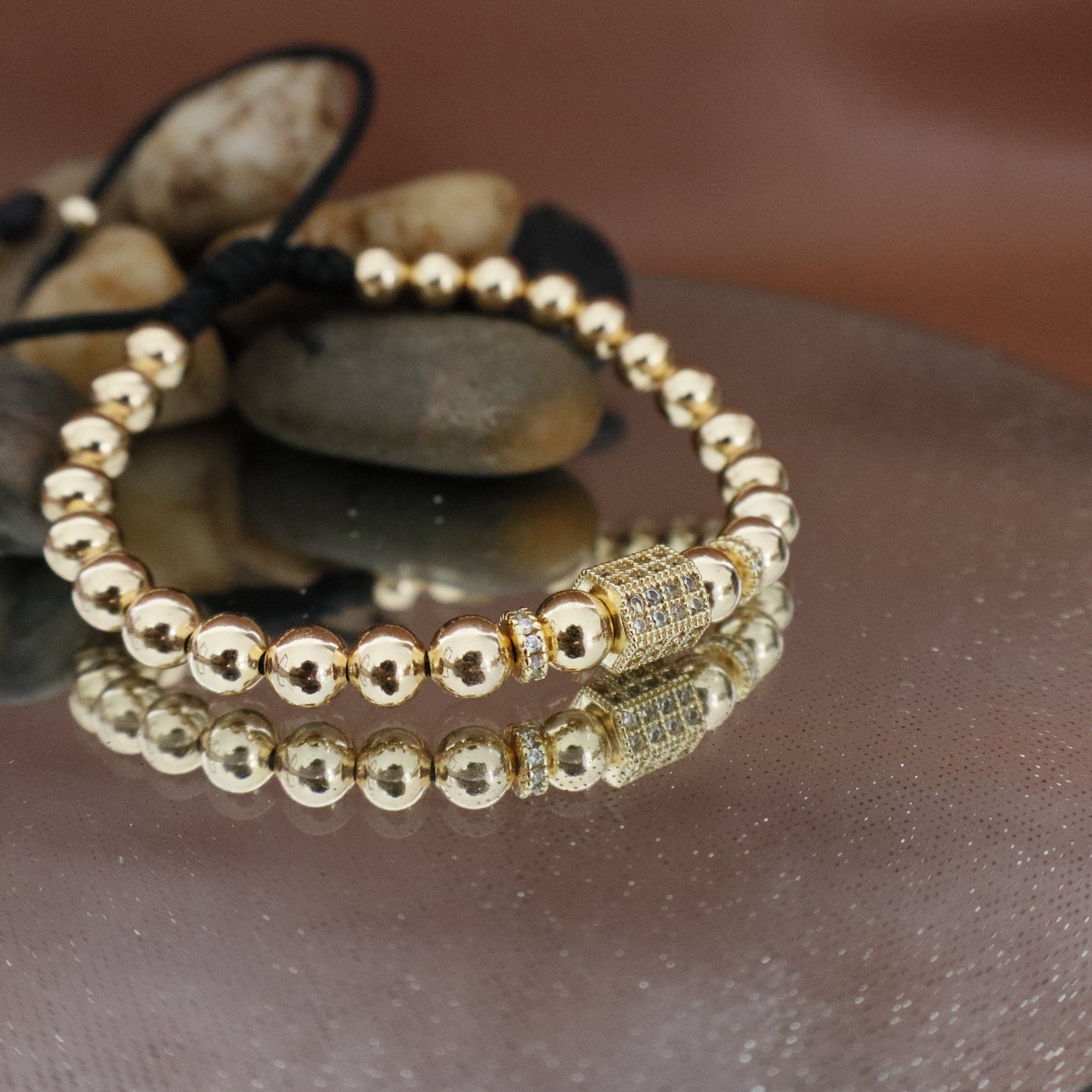 Pulsera Tejida Hexágono Cristal (Balin#5)