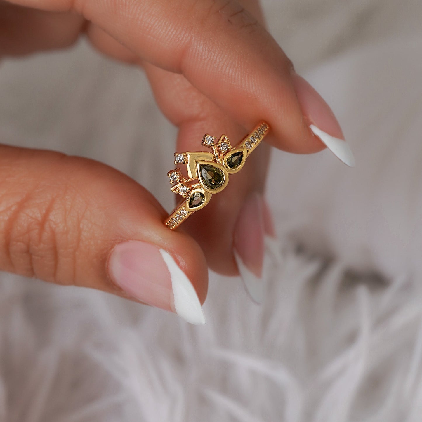 Anillo Green Bloom Ajustable
