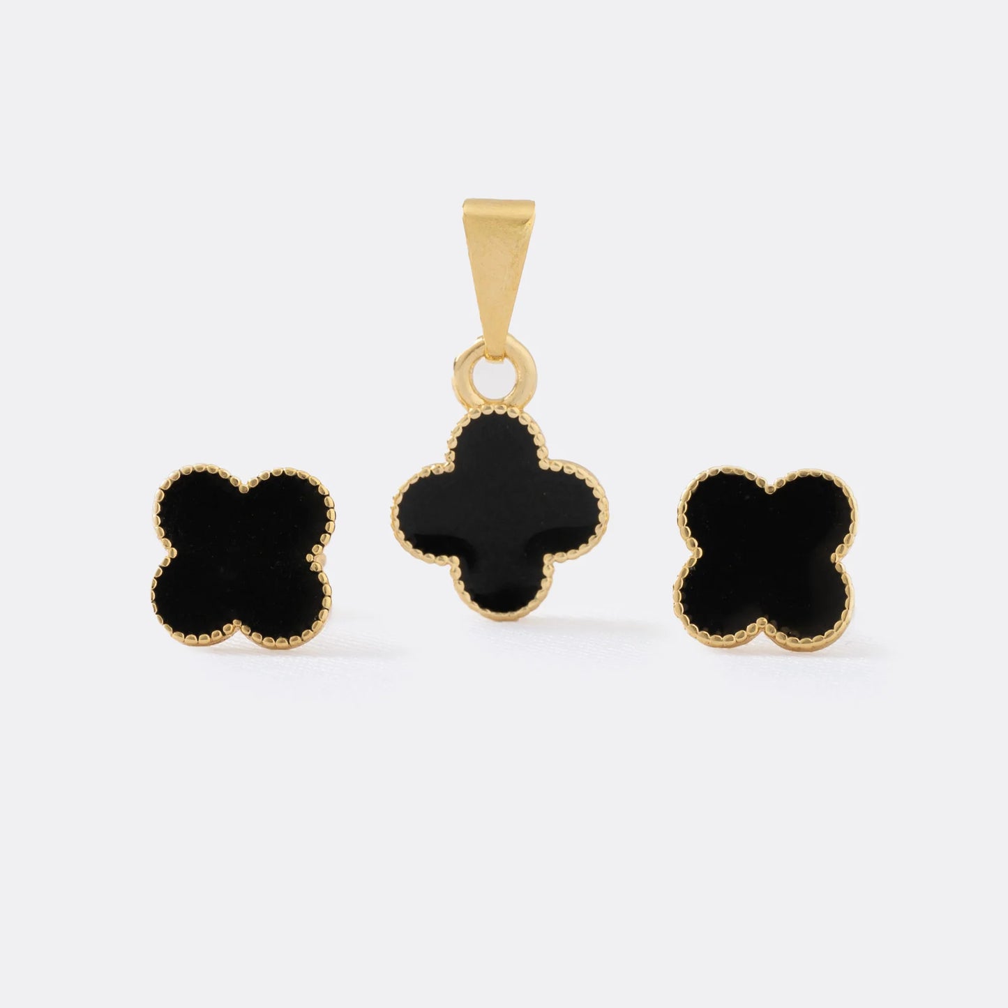 Cadena Aros 1.8 mm 45 Cms + Conjunto Clover Black.