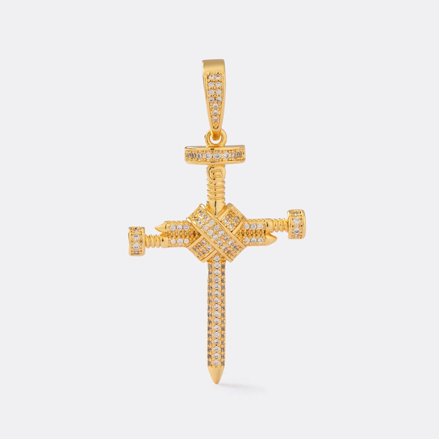Cadena Continua 65 cms 4 mm + Dije Cruz Clavos