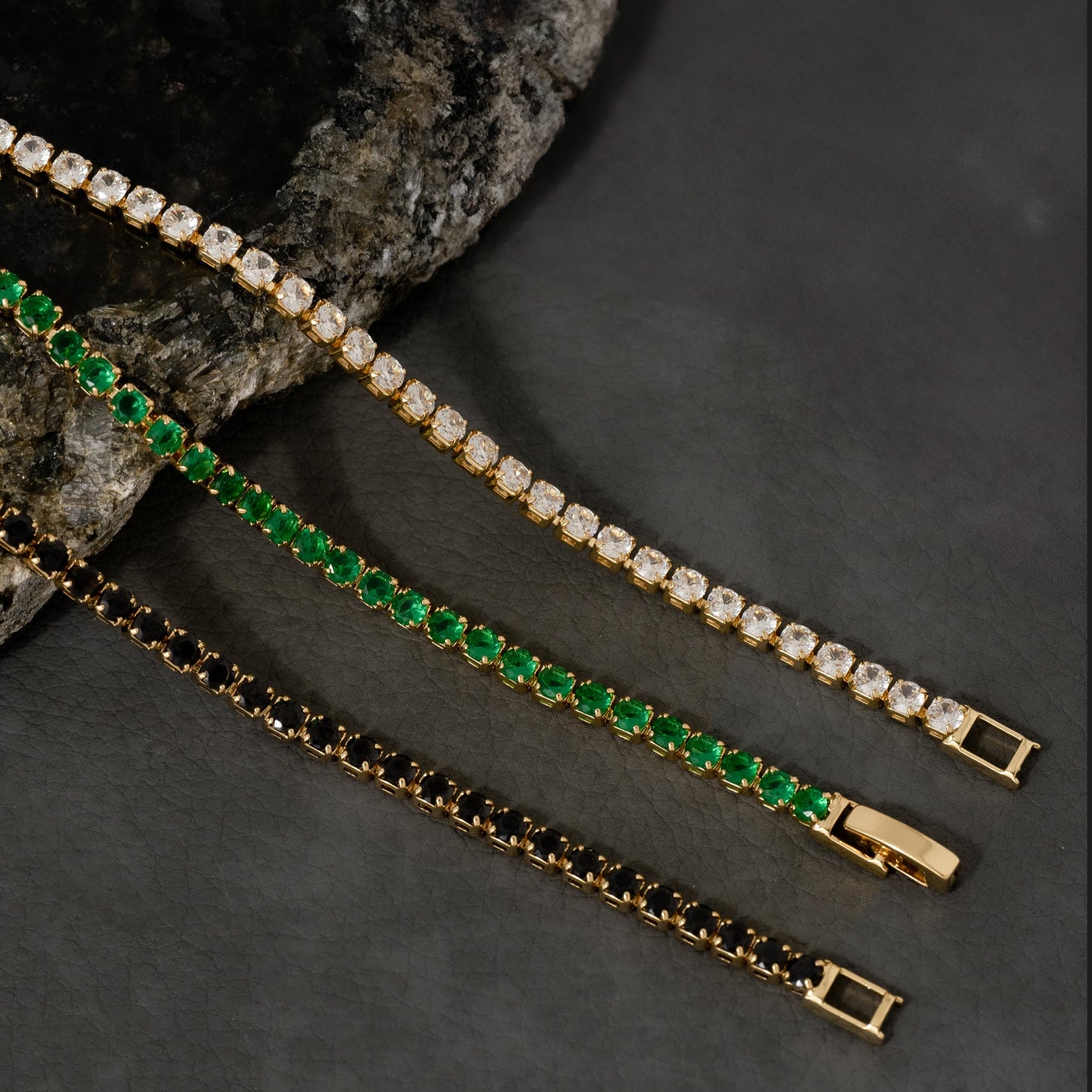 Pulsera Circonias Verde 20cm
