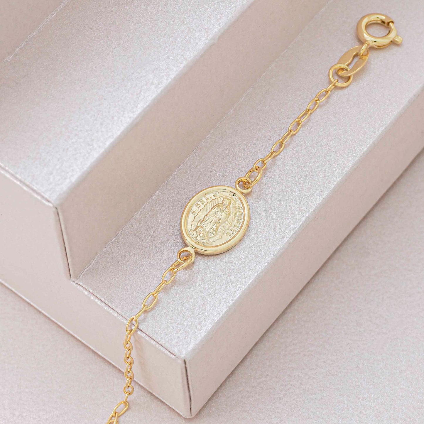 Pulsera Virgen guadalupe con extensor 17 cm