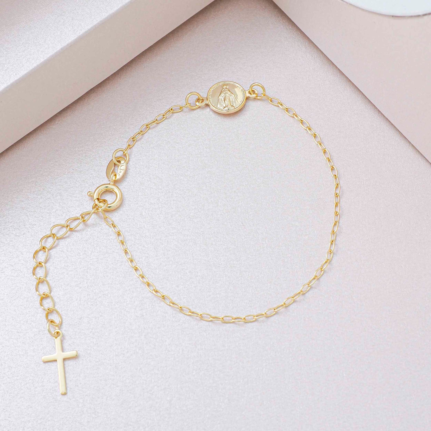 Pulsera Virgen milagrosa con extensor 17 cm
