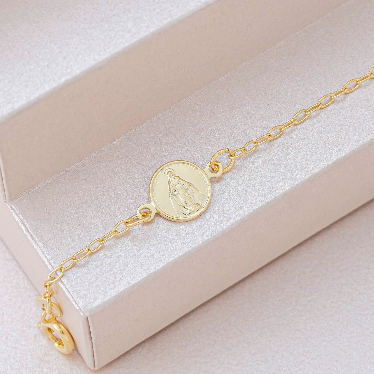 Pulsera Virgen milagrosa con extensor 17 cm