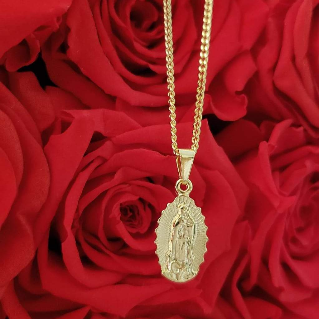 Cadena cubana (45cm - 1,5mm) + Dije Virgen Guadalupe Finita