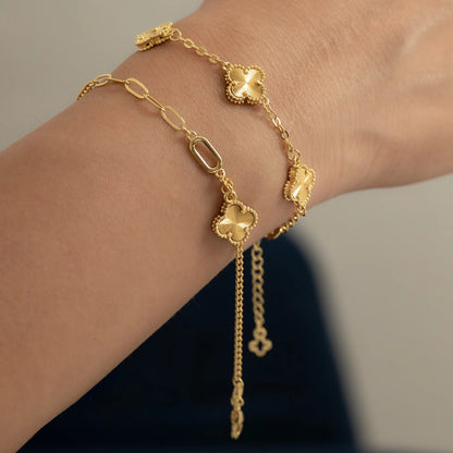 Pulsera Cubana Clover 1,1 cm 15 Cm + Ext