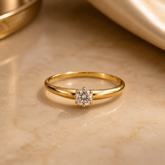 Anillo Solitario 1/2 caña Talla 7 09120231