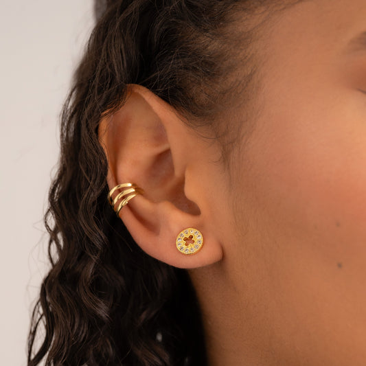 Arete Clover Redondo Silueta 9 mm