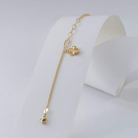 Pulsera clover eslabones (18 cm - 1,5 mm)