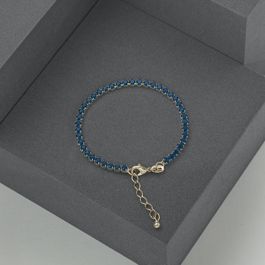 Pulsera Circonias Azul Unisex