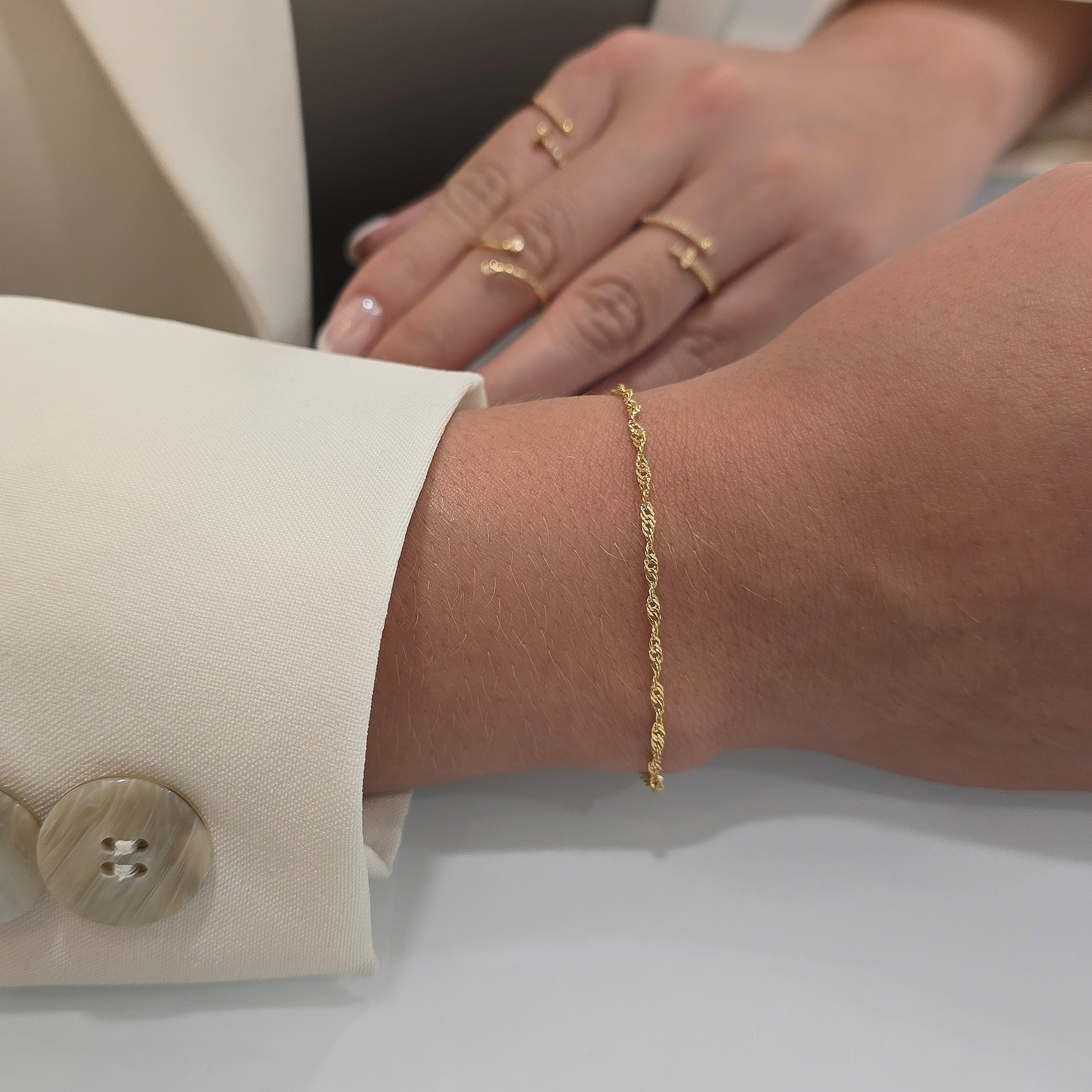 Pulsera Singapur 16cm + Extensor 1,5cm