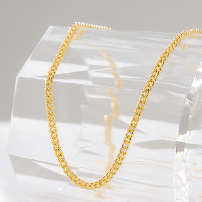 Cadena Cubana Plana 2.5 mm 65 Cms  +  Dije San Benito