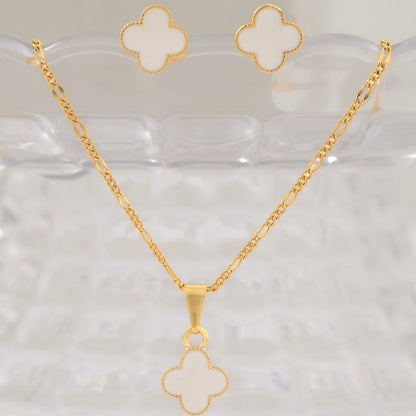 Cadena 3*1 45cm + Conjunto Clover Blanco.
