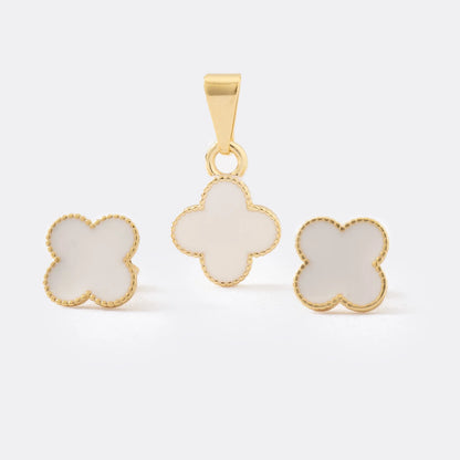 Cadena 3*1 45cm + Conjunto Clover Blanco.