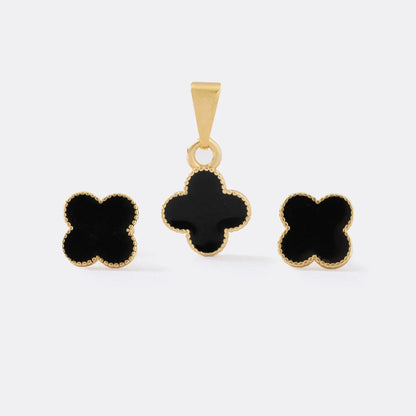 Cadena Aros 1.8 mm 45 Cms + Conjunto Clover Black.