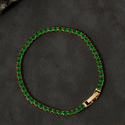 Pulsera Circonias Verde 20cm