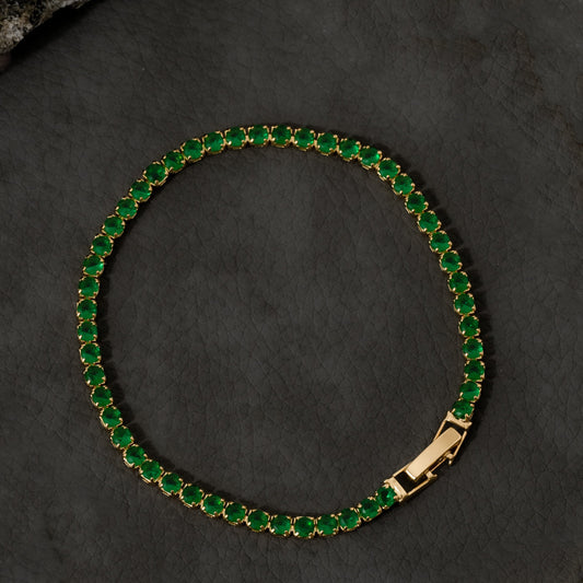 Pulsera Circonias Verde 20cm