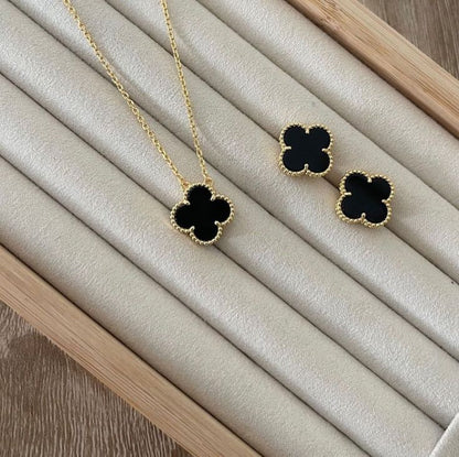 Cadena Aros 1.8 mm 45 Cms + Conjunto Clover Black.