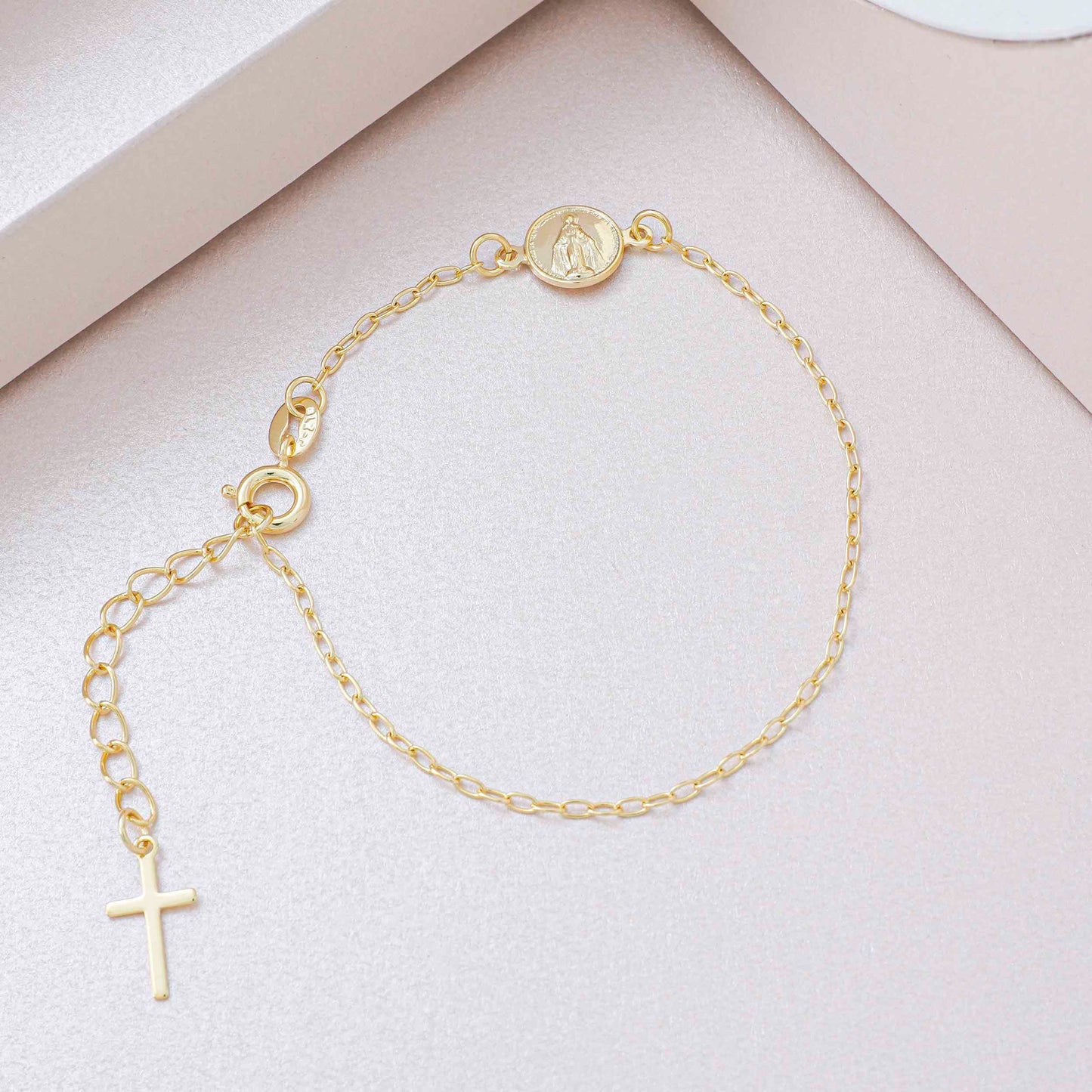 Pulsera  Virgen milagrosa con extensor 17 cm